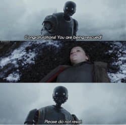 Congratulations you are being rescued please do not resist